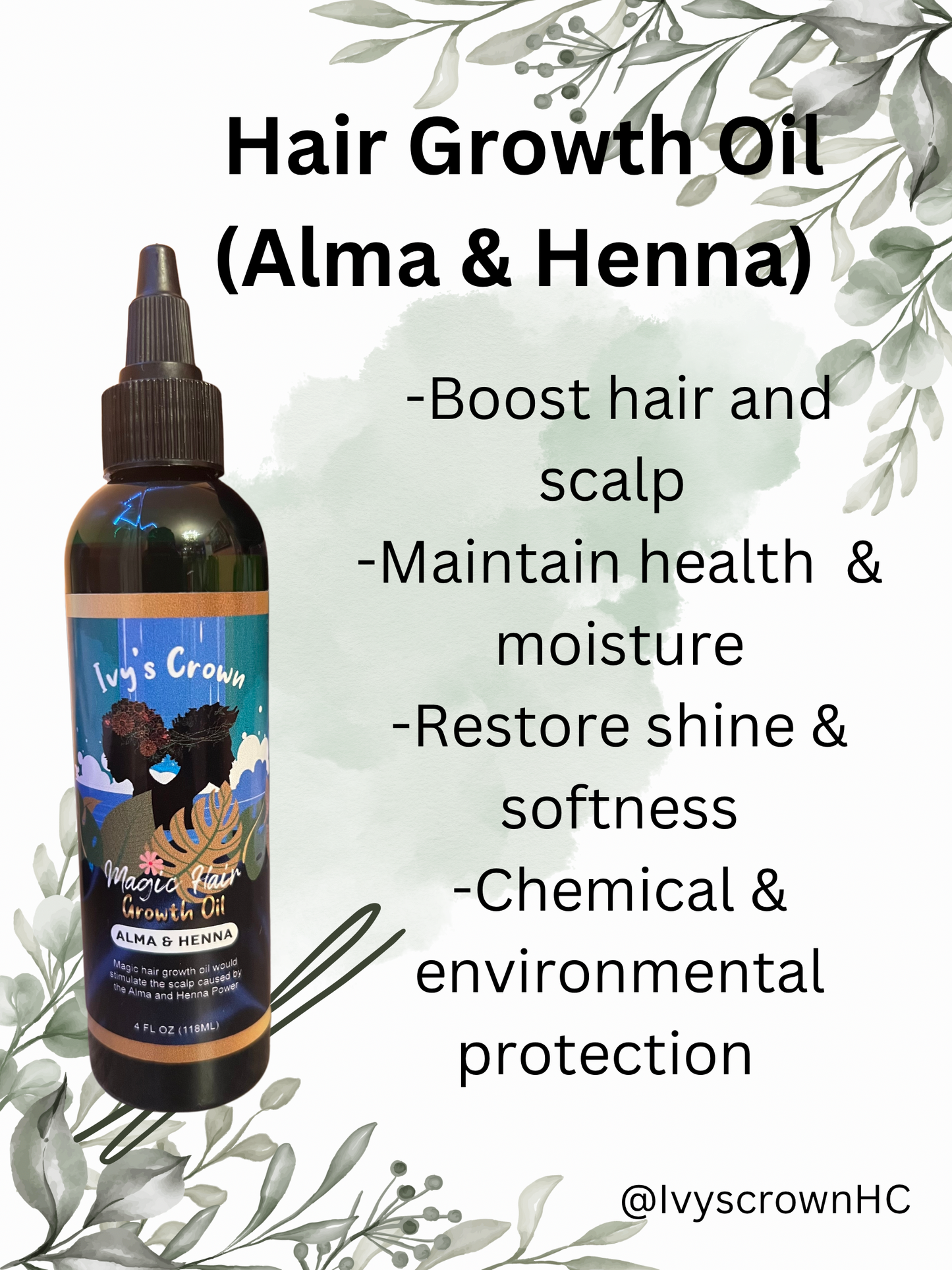 Magic Hair Growth Oil (Alma and Henna)